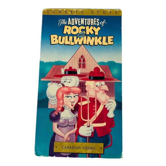 The Adventures of Rocky and Bullwinkle VHS Canadian Gothic Video Tape Classic - Picture 1 of 3